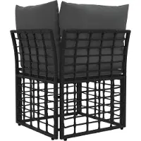 vidaXL Modulair Buitenkant Hoekbank Eenheid Zwart poly rattan