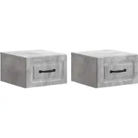 vidaXL Muurbevestigde Nachttafel 2 pcs Betongrijs 34,5 x 33 x 20 cm