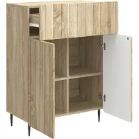 vidaXL Dressoir Sonoma Eiken 66 x 34,5 x 92 cm Bewerkt hout