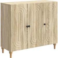 vidaXL Dressoir Sonoma Eiken 89 x 34,5 x 80 cm Bewerkt hout