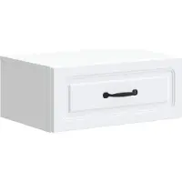 vidaXL Muurbevestigde Nachttafel met lade 2 pcs Wit 49 x 34,5 x 20 cm