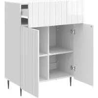 vidaXL Dressoir Hoogglans Wit 66 x 34,5 x 92 cm Bewerkt hout