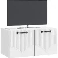 vidaXL Wandmontage TV-kast Hoogglans Wit 59,5 x 31 x 30 cm