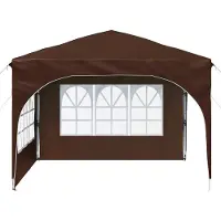 vidaXL Opklapbare partytent, 290 x 290 x 245 cm, bruin