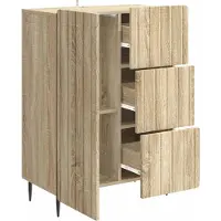 vidaXL Dressoir Sonoma Eiken 66 x 34,5 x 92 cm Bewerkt hout