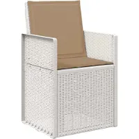 vidaXL Tuin Eettafel Set 5 st Wit en Taupe PP