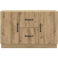 vidaXL Dressoir Artisanaal eiken 89 x 34,5 x 57 cm Bewerkt hout