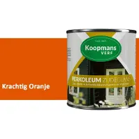 Koopmans Verf Koopmans Perkoleum Zijdeglans Dekkend – Houtverf Buiten – Dekkende Beits voor Schutting & Gevel – Elastisch & Weerbestendig – 750 ml – Krachtig Oranje