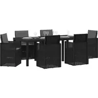 vidaXL Tuin Eettafel Set 7 st Antracietkleurig PP