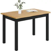 vidaXL Eettafel EKAI, zwart, 112 x 70 x 76,5 cm, massief dennenhout