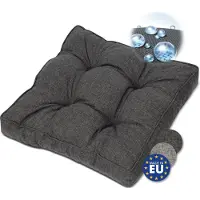 Beautissu BeauFlair – Outdoor Lounge Zitkussen 60x60cm – Tuinkussen 10cm dik – Hoes Vuil & Waterafstotend – Antraciet