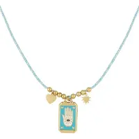 Yehwang Eclipse Charm Necklace - Blue Gold kleur
