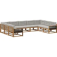 vidaXL Buiten bank set 9 st Naturel en lichtgrijs