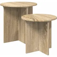 vidaXL Bijzettafelset 2 st Sonoma Eiken Ø 45 x 45 cm