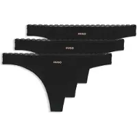 HUGO Slip met lage taille en ton-sur-ton kantdecoratie Maat M