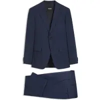BOSS Tweedelig slim-fit pak van geruite stretchwol