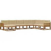 vidaXL Buiten bank set 8 st Natuurlijk en Beige