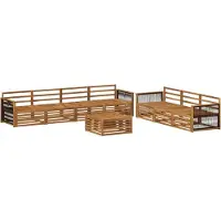 vidaXL Buiten bank set 8 st Naturel Massief Acacia Hout