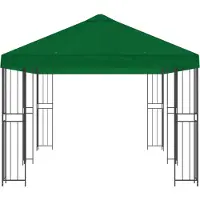 vidaXL Paviljoen met zijwanden 6 x 3 m Groen Polyester en Staal