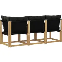 vidaXL 3 st Outdoor Midden- en Hoekbank Wit