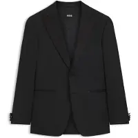 BOSS Slim-fit smokingsjasje met details van een zijdemix