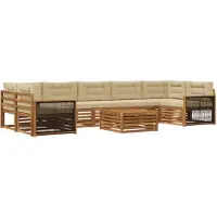 vidaXL Buiten bank set 8 st Natuurlijk en Beige