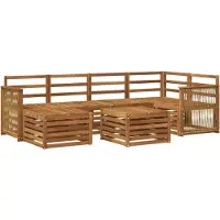 vidaXL Buiten bank set 6 st Naturel Massief Acacia Hout