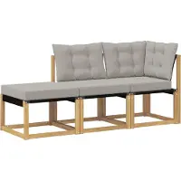 vidaXL Sectie Sofa Eenheden met kussen 3 Stuk Wit
