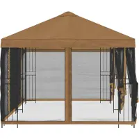 vidaXL Paviljoen met zijwanden 6 x 3 m Beige Polyester en Staal