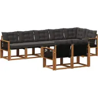 vidaXL Buiten bank set 8 st Naturel en Zwart