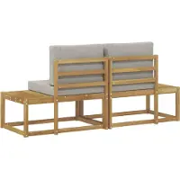 vidaXL Buiten eindsofa met kussen 2 Stuk Wit Massief Acacia Hout