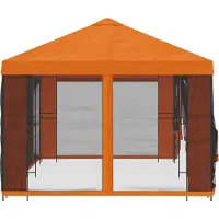 vidaXL Tuin gazebo met zijwanden 6 x 3 m Oranje Polyester en Staal