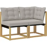 vidaXL 2 st Outdoor Midden- en Hoekbank Wit