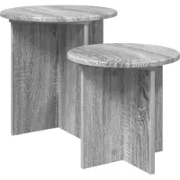 vidaXL Bijzettafelset 2 st Grijs sonoma Ø 45 x 45 cm