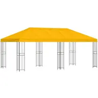 vidaXL Tuinpaviljoen 6 x 3 m Geel Polyester en Staal 190 gsm