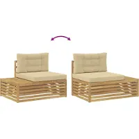 vidaXL 6 st Buiten bank set Polyester Wit