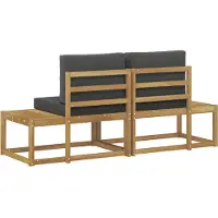 vidaXL Buiten eindsofa met kussen 2 Stuk Wit Massief Acacia Hout