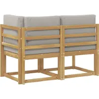 vidaXL Outdoor Midden- en Hoekbank 2 Stuk Wit Massief Acacia Hout