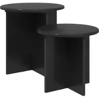 vidaXL Bijzettafelset 2 st Zwart eiken Ø 45 x 45 cm Geconstrueerd hout
