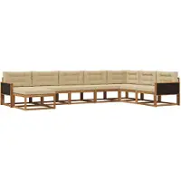 vidaXL Buiten bank set 8 st Natuurlijk en Beige