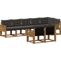 vidaXL Buiten bank set 8 st Naturel en Zwart
