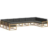 vidaXL Buiten bank set 10 st Wit en antracietkleurig