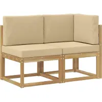 vidaXL Outdoor Midden- en Hoekbank 2 Stuk Wit Massief Acacia Hout