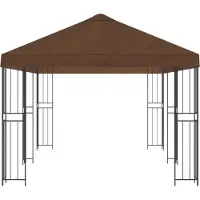vidaXL Paviljoen met zijwanden 6 x 3 m Bruin Polyester en Staal