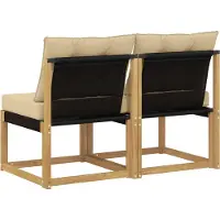 vidaXL 2 st Buiten Midden Sofa Massief acaciahout en Textilene-stof