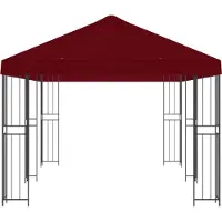 vidaXL Paviljoen met zijwanden 6 x 3 m Bordeauxrood Polyester en Staal
