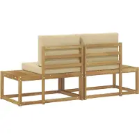 vidaXL Buiten eindsofa met kussen 2 Stuk Wit Massief Acacia Hout