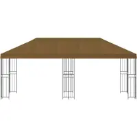 vidaXL Paviljoen met zijwanden 6 x 3 m Taupe Polyester en Staal