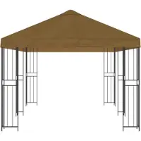 vidaXL Tuinpaviljoen 6 x 3 m Taupe Polyester en Staal 190 gsm