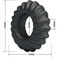 Power Escorts Vette Penisring - Outer Dia 55 MM Inner Dia 25 mm Siliconen Cockring - Zwart